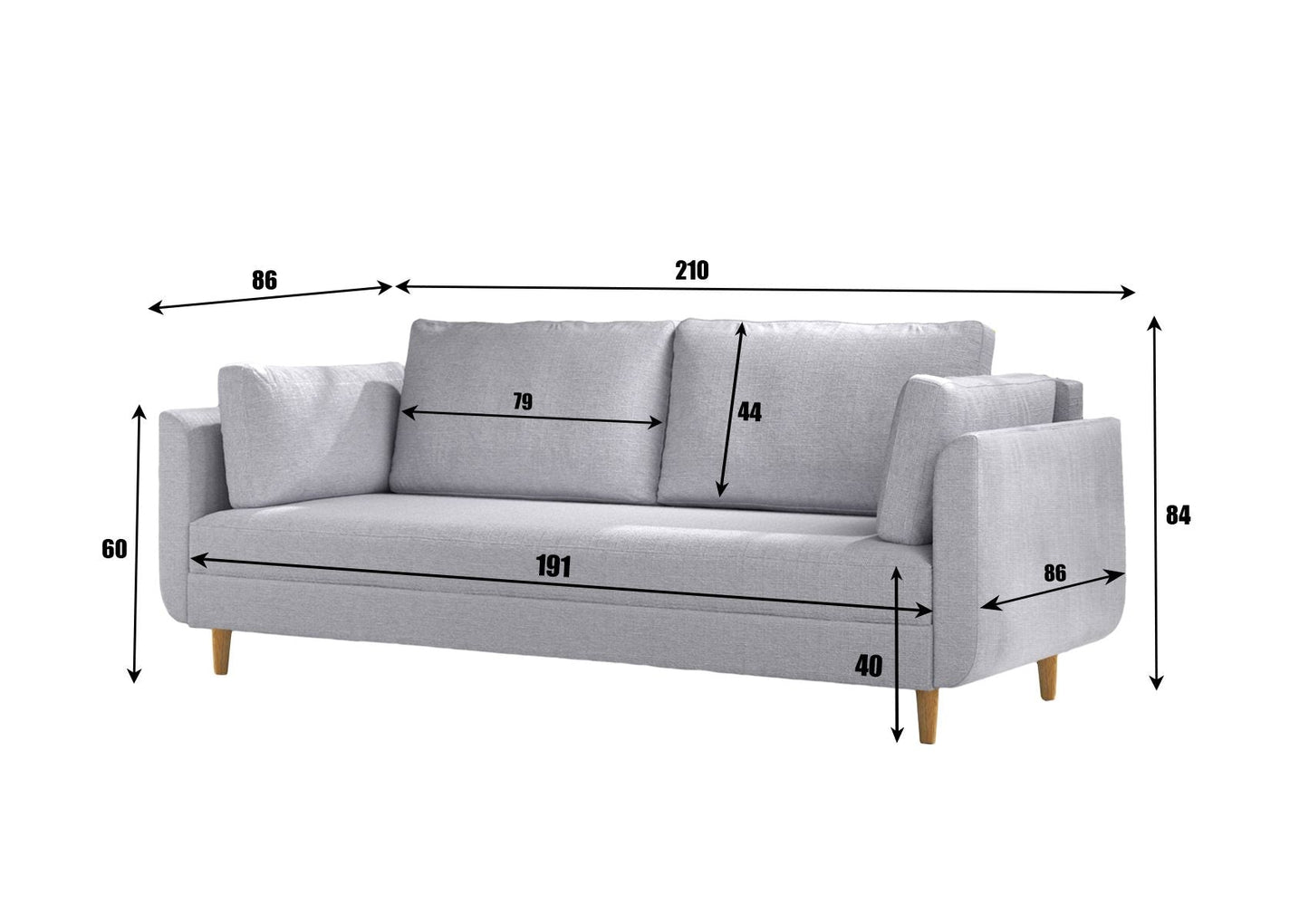Sorrento Pocket Rest Powder Blue Sofa Bed Furniture Time4Sleep