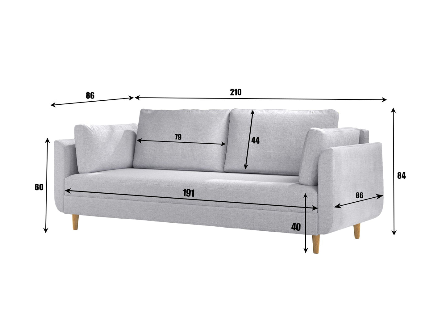 Sorrento Pocket Rest Powder Blue Sofa Bed Furniture Time4Sleep