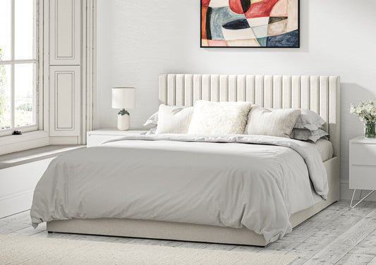 Symphony Classic Arran Natural Upholstered Ottoman Bed Frame Only Bed Time4Sleep Manufacturing Single