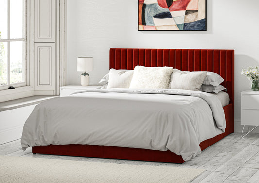 Symphony Classic Hugo Flame Upholstered Ottoman Bed Frame Only - Bed - Time4Sleep