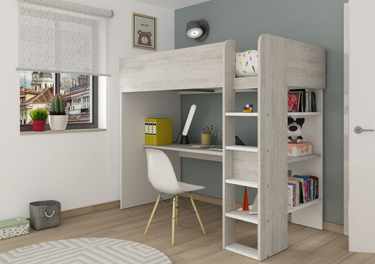 Tarragona Light Wood High Sleeper Bed Frame Bed Kids Avenue