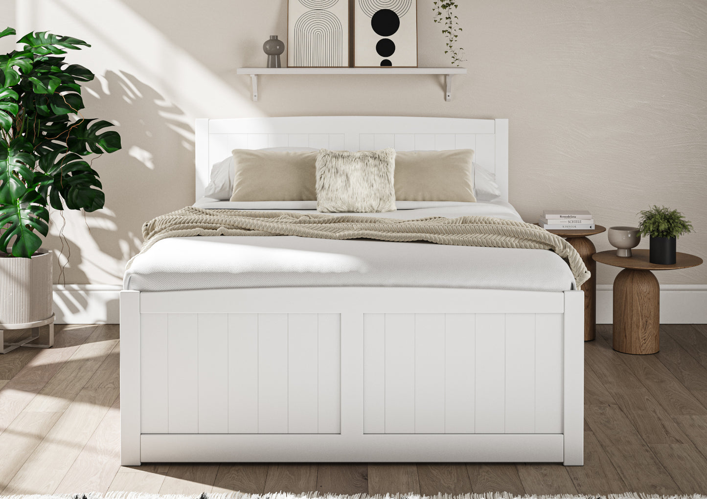 Maxistore 6 Door White Wooden Storage Bed Frame Bed time4sleepadmin