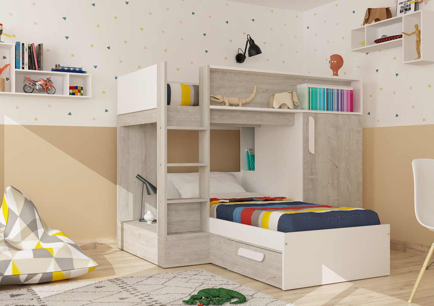 Tordera Light Wood Reversible Bunkbed Bed Frame Bed time4sleepadmin
