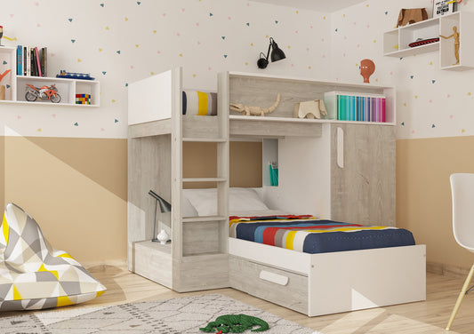 Tordera Light Wood Reversible Bunkbed Bed Frame Bed time4sleepadmin