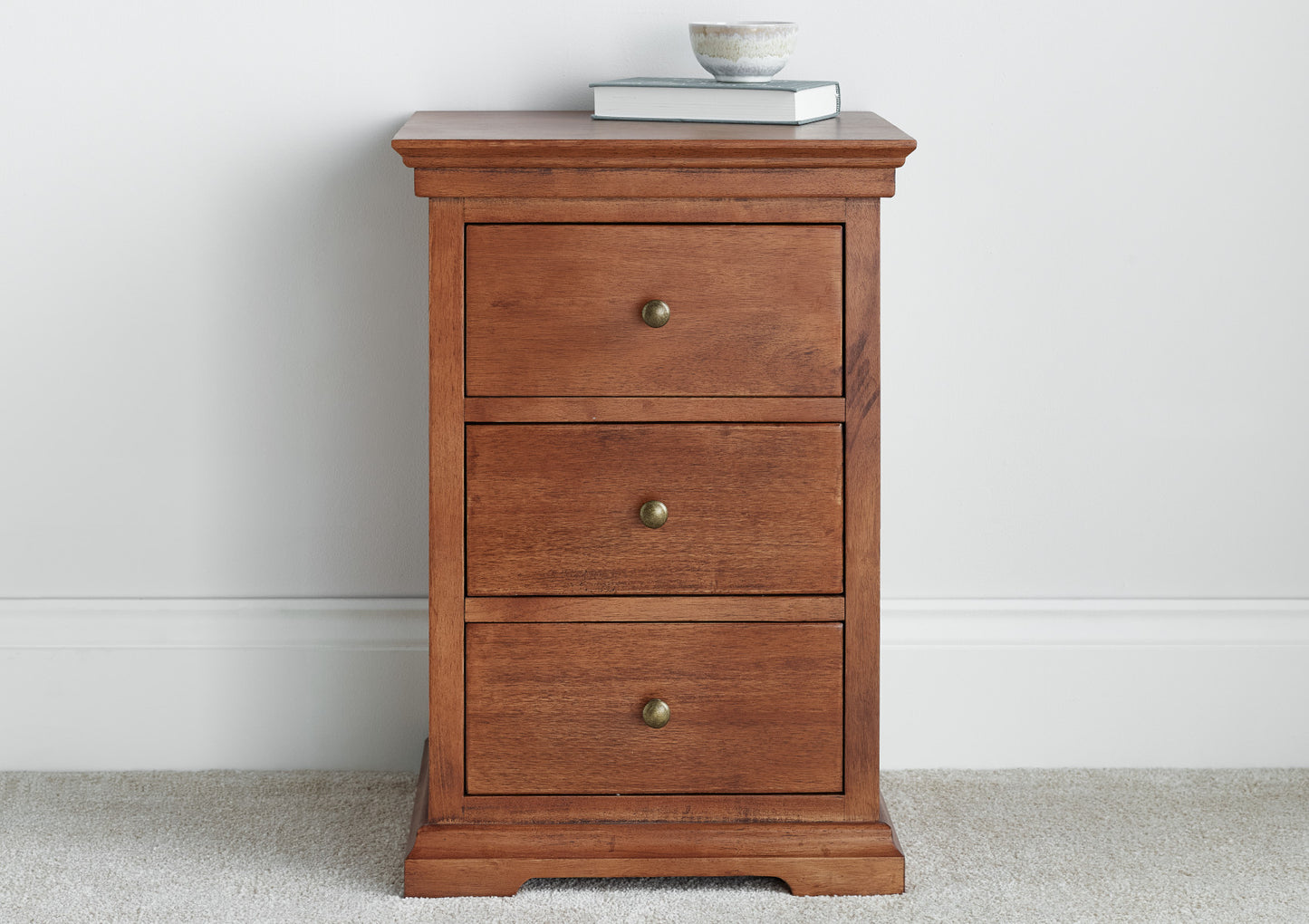 Toulon Mahogany 3 Drawer Bedside Furniture time4sleepadmin