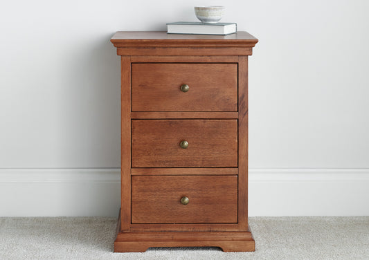Toulon Mahogany 3 Drawer Bedside Furniture time4sleepadmin