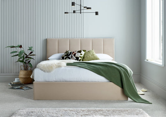 Valencia Stone Upholstered Ottoman Bed Frame - Bed - Time4Sleep