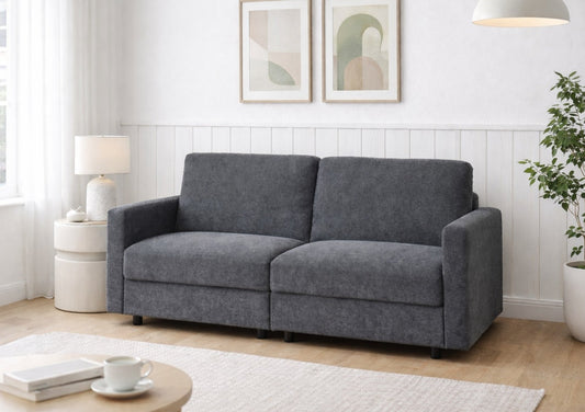 Vault Dual Storage Charcoal Upholstered Sofa Bed Furniture Aspire