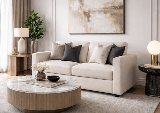 Vault Dual Storage Natural Upholstered Sofa Bed Furniture Aspire