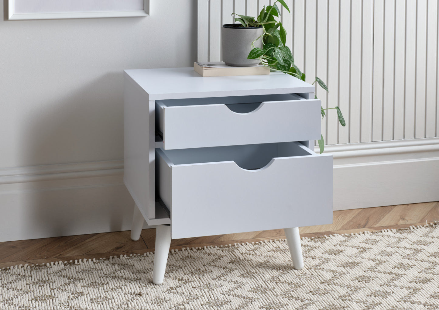 Molle 2 Drawer White Bedside Only Furniture time4sleepadmin