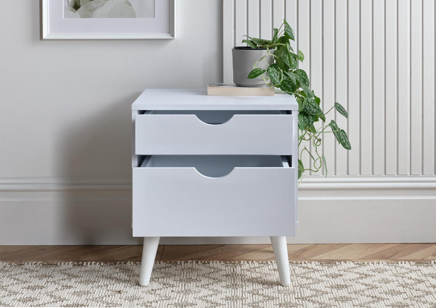 Molle 2 Drawer White Bedside Only Furniture time4sleepadmin
