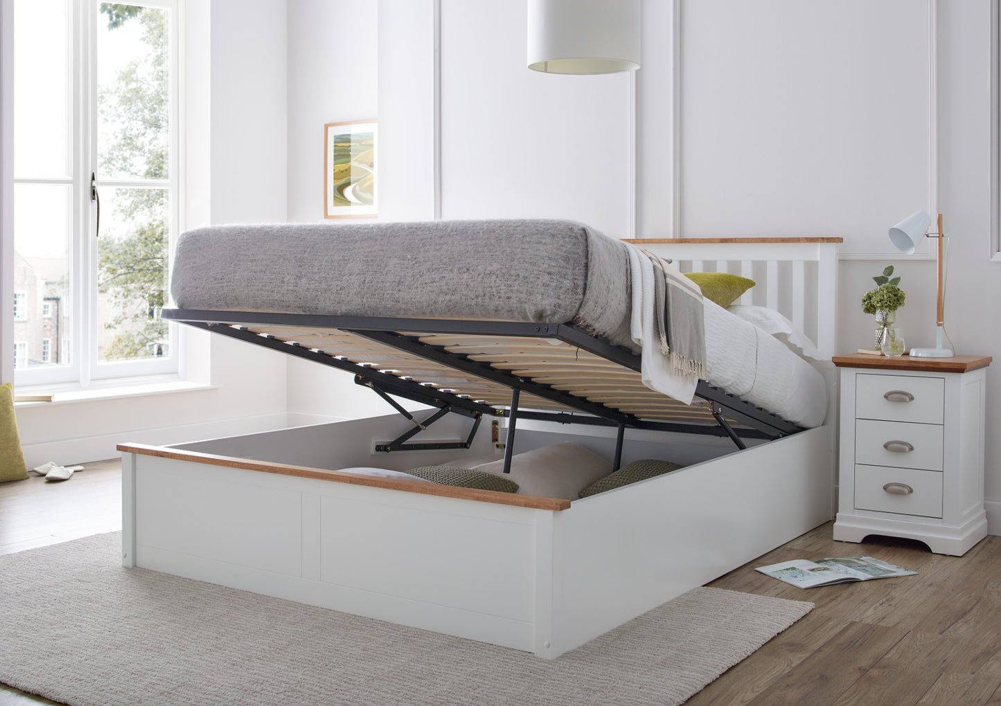Verona White Ottoman Bed Frame Bed time4sleepadmin King