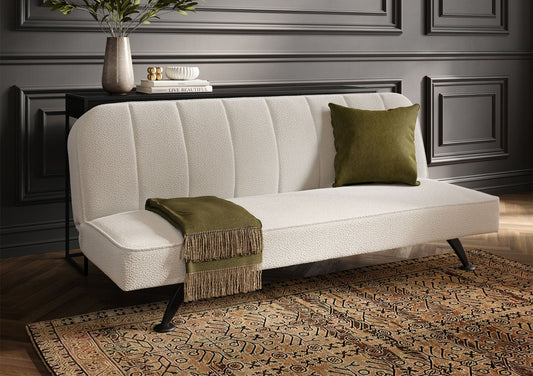 Whitstable Ivory Boucle 2 Seater Sofa Bed Furniture LPD Furniture