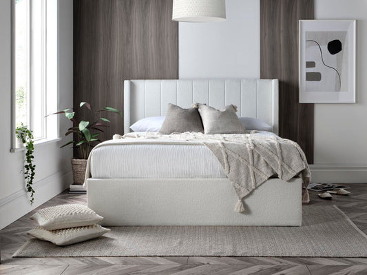 Wilson Cream Upholstered Ottoman Bed Frame Bed time4sleepadmin