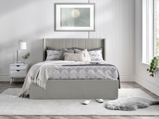 Wilson Pebble Upholstered Ottoman Bed Frame Bed time4sleepadmin