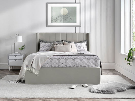 Wilson Pebble Upholstered Ottoman Bed Frame - Bed - Time4Sleep