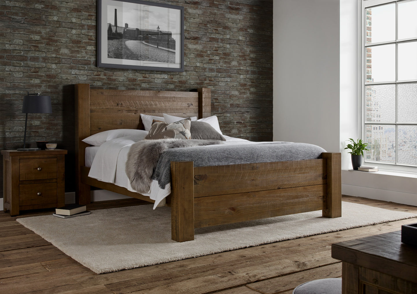 Plank Wooden Bed Frame LFE Bed time4sleepadmin King
