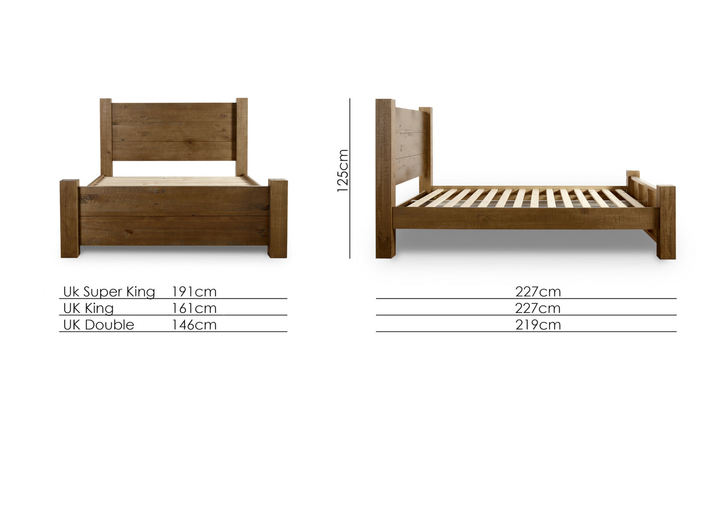 Plank Wooden Bed Frame LFE Bed time4sleepadmin