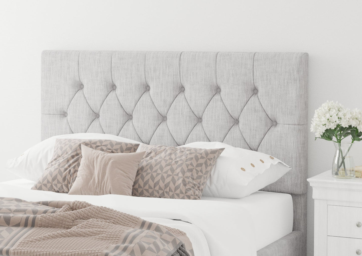 York Ottoman Pastel Cotton Storm Bed Frame Only - Bed - Time4Sleep