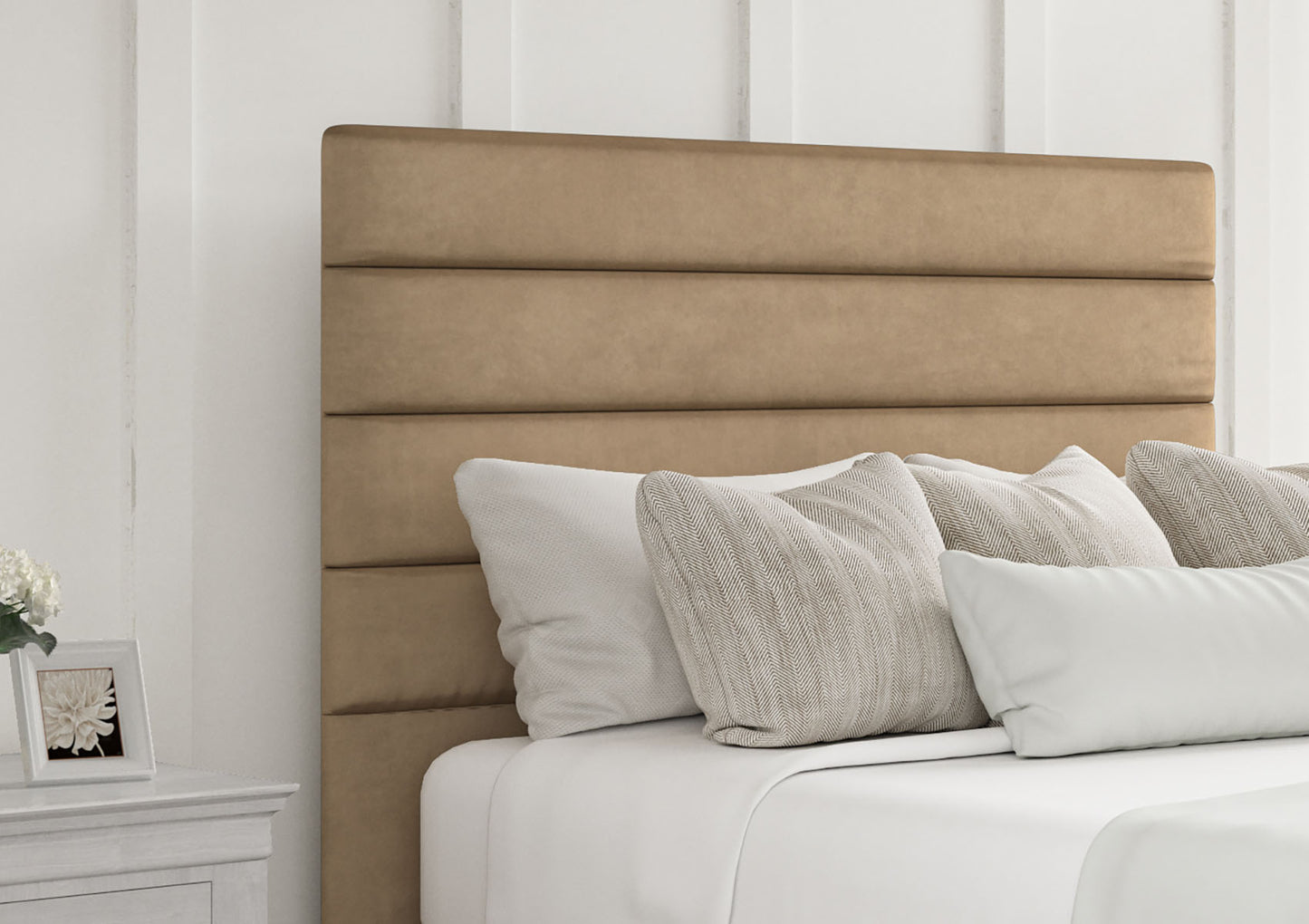 Zodiac Upholstered Floor Standing Headboard Only Furniture time4sleepadmin Single Plush Mink
