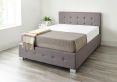 Essentials Upholstered Ottoman Grey Linen Double Bed Frame