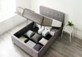 Essentials Upholstered Ottoman Grey Linen Single Bed Frame