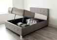 Essentials Upholstered Ottoman Grey Linen Double Bed Frame