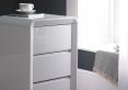 Ice High Gloss 3 Drawer Bedside - White Bedside Only