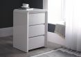 Ice High Gloss 3 Drawer Bedside - White Bedside Only