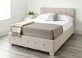 Essentials Upholstered Ottoman Beige Linen Single Bed Frame