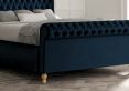 Aldwych Velvet Navy Upholstered King Size Sleigh Bed Only