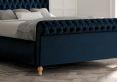 Aldwych Velvet Navy Upholstered Compact Double Sleigh Bed Only