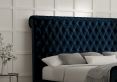 Aldwych Velvet Navy Upholstered Sleigh Bed Only
