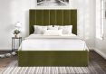 Amalfi Hugo Olive Upholstered Ottoman King Size Bed Frame Only