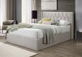 Ancona Oat Winged Upholstered Ottoman Double Bed Frame