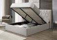 Ancona Oat Winged Upholstered Ottoman Double Bed Frame