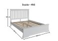 Anna White Wooden Double Bed Frame Only