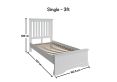 Anna White Wooden Single Bed Frame Only