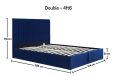 Annabel Ottoman Blue Velvet Upholstered Double Bed Frame Only