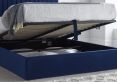 Annabel Ottoman Blue Velvet Upholstered King Size Bed Frame Only