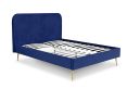 Elona Navy Blue Velvet Upholstered King Size Bed Frame Only
