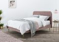 Elona Rosa Pink Velvet Upholstered King Size Bed Frame Only