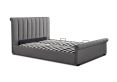 Ascot Grey Upholstered Sleigh Ottoman - Double Bed Frame Only