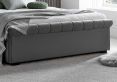 Ascot Grey Upholstered Sleigh Ottoman - Double Bed Frame Only