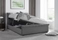 Ascot Grey Upholstered Sleigh Ottoman - Double Bed Frame Only