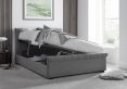 Ascot Grey Upholstered Sleigh Ottoman - Double Bed Frame Only