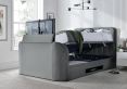 Aspen Upholstered Ottoman TV Bed  Smoke - Super King Size Bed Frame Only