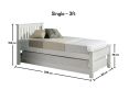 Atlantis White Wooden Single Guest Bed Including Underbed