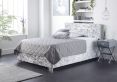 Essentials Upholstered Ottoman Silver Crush King Size Bed Frame