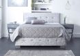 Essentials Upholstered Ottoman Silver Crush King Size Bed Frame